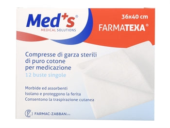COMPRESSE GARZA COTONE-STERILE 36X40 cm - scatole da 12-48 SCATOLE