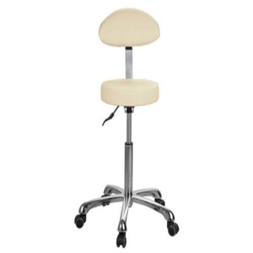 SGABELLO DA ESTETISTA CON SCHIENALE - beige chiaro