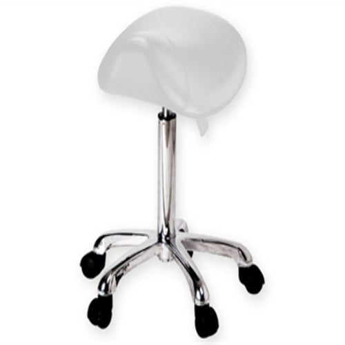 SGABELLO ERGONOMICO DA ESTETISTA CON PISTONE - bianco
