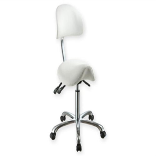 SGABELLO ERGONOMICO DA ESTETISTA CON schienale - bianco