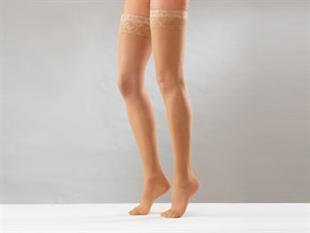 CALZA AUTOREGGENTE - L - forte compressione - beige