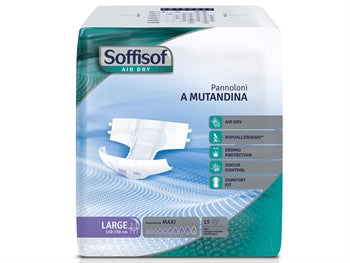 PANNOLONI SOFFISOF AIR DRY - incontinenza forte - large - conf. 60pz.