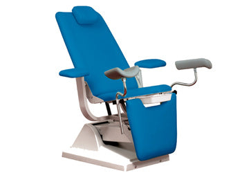 POLTRONA GYNEX con portarotolo - azzurro metallizzato - per visite specialistiche