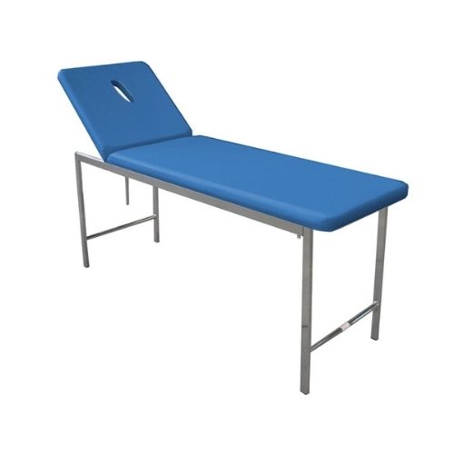 LETTINO MEDICO CLASSICO DA VISITA - con foro - cromato blu - 180x57xh 73 cm